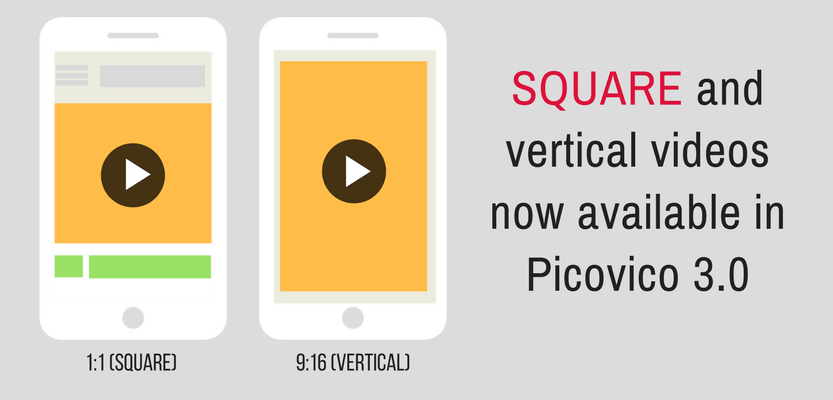 Sqaure & vertical videos in Picovico